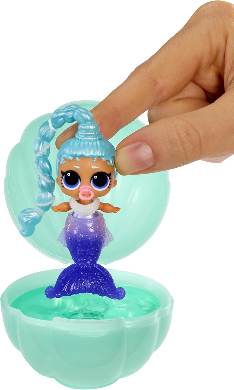 LOL overraskelse! Mermaid Makeover Magic Baby Sisters - Farveskiftende havfruehale med muslingebold til visning, 6 samledukker - 4+