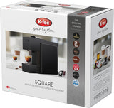 Espressomaskine med K-FEE SQUARE kapsler til kaffe, te og kakao | Kompakt espresso | Hurtig opvarmning | 0,8 l vandtank | 19 takter | Klaver sort
