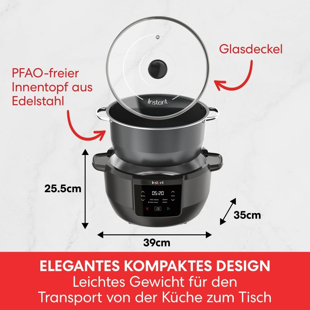 Instant Pot Superior Slow Cooker, 7,1 L Multicooker, 4 madlavningsfunktioner, 800W Slow Cooker Naty Shop