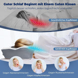 SAHEYER ortopædisk pude nakkestøtte pude hovedpude, ergonomisk nakkepude sidesovepude 60 X 40 X 13/11 cm memory foam pude til sidesove, ryg og mave Cervikale ortopædiske puder Naty Shop