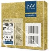 PAW - 3-lags servietter (33 X 33 cm) I 20 stykker I Perfekt til fødselsdage, fester, bryllupper, nadver og helligdage I Farvede papirservietter - særlige lejligheder, ornamenter I Inspiration Classic (guld)