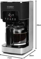CASO Coffee Taste and Style espressomaskine med permanent filter, 1,5 l, optimal bryggetemperatur 92-96 °C, anti-drypsystem, optimeret bryggehoved, rustfrit stål, 12 kopper