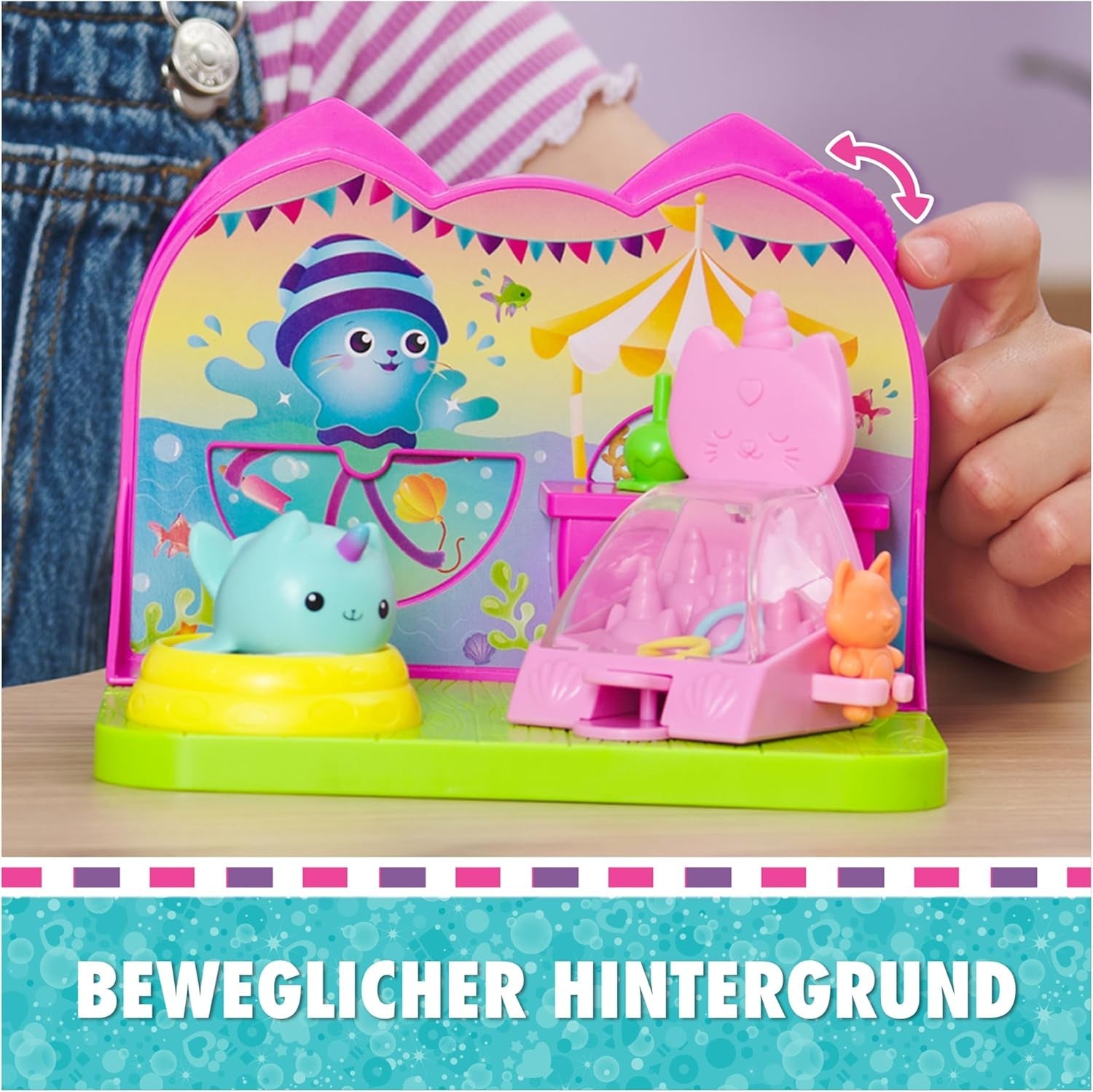 DREAMWORKS GABBY'S DOLLS HOUSE - Deluxe værelseslegesæt, Kitty Narwhale-festlokale, temamøbler og tilbehør, 3+