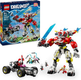 LEGO Dreamzzz Cooper's Tiger Mech og Zero'S Hot Rod Car Legetøjsbil til børn 9 år gamle Drenge og piger Gave 2 i 1 Mech og Minifigure Legesæt 71497 Byggesæt Besuche den LEGO-Store Standardtitel