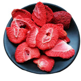 '- 150 g 100% naturlige og rene frysetørrede jordbær - Skivede tørrede jordbær - Frysetørrede tørrede frugter uden tilsat sukker - Usødede jordbærchips Dehydrerede produkter Naty Shop 150 G Jordbær