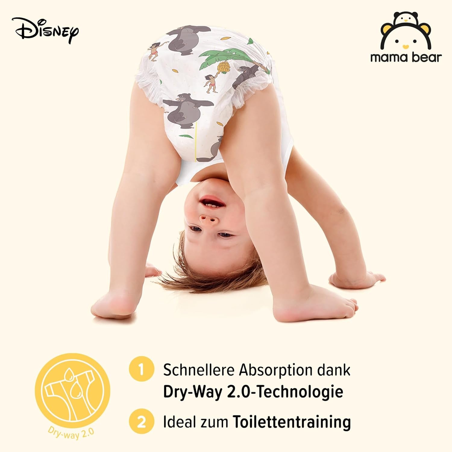 Amazon-mærke: Mama Bear Disney størrelse 6 (15+ kg) - månedlig pakke, hvid, 120 stykker (2 pakker af 60)
