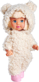 Simba Evi Love Cute Teddy, Spielpuppe i süßem Teddy Onesie, 12 cm, ab 3 år