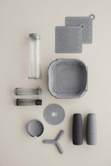 Blomus -DELARA- brødkurv str. L, firkantet, aftagelig stofpose, elegant design, 26 x 26 cm, Moonbeam farve (64075) Madkasser Naty Shop