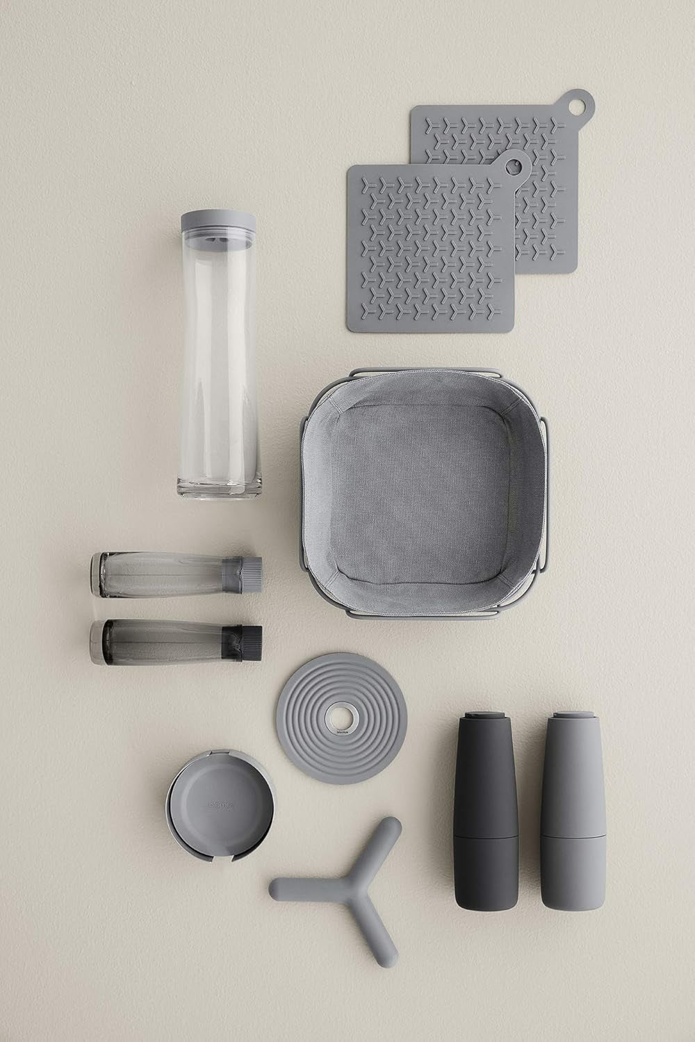 Blomus -DELARA- brødkurv str. L, firkantet, aftagelig stofpose, elegant design, 26 x 26 cm, Moonbeam farve (64075) Madkasser Naty Shop