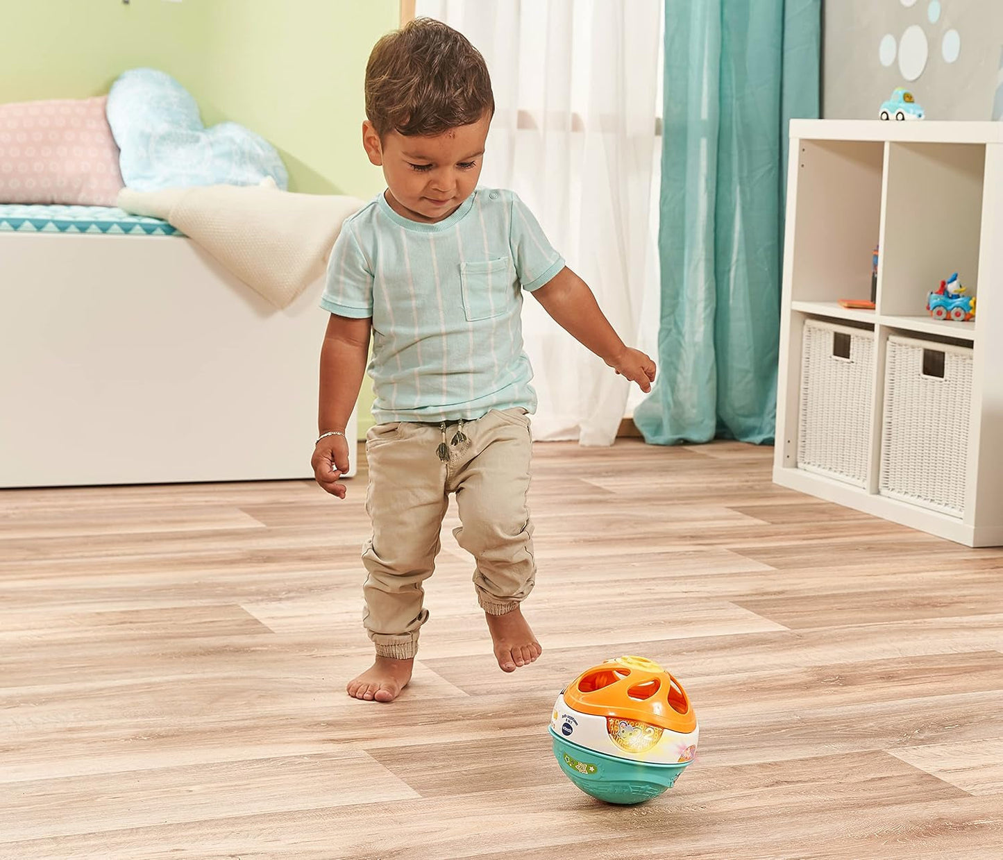 Vtech Baby 3-i-1 Magic Music Ball Selvbevægende musik Spiller interaktivt legetøj til børn 9-36 måneder Farverigt babylegetøj Naty Shop