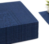 50 servietter "ROYAL Collection" 1/4 fold 40 Cm X 40 Cm mørkeblå "Ornaments"
