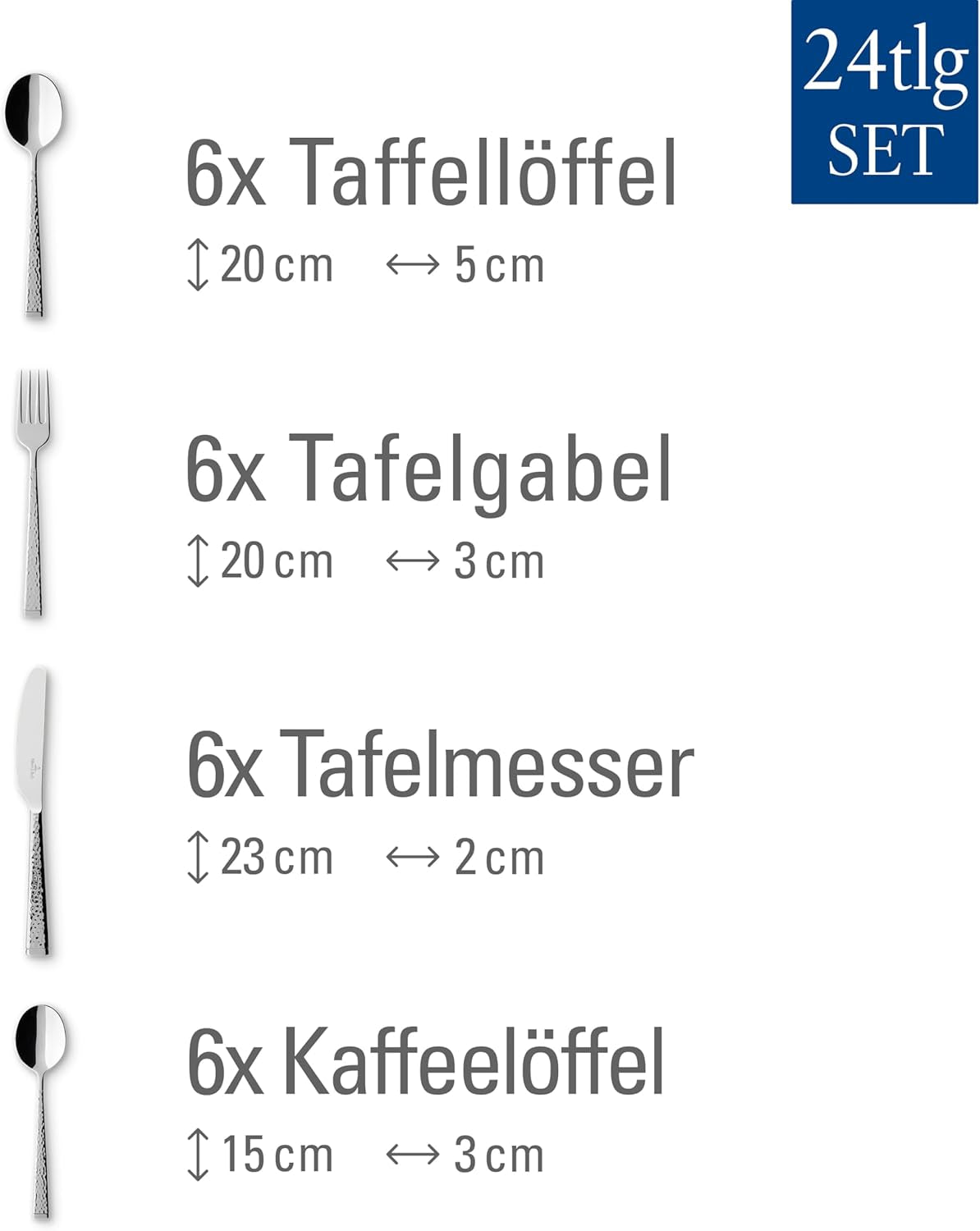 Villeroy & Boch Blacksmith bestiksæt til op til 6 personer, 24 dele, rustfrit stål