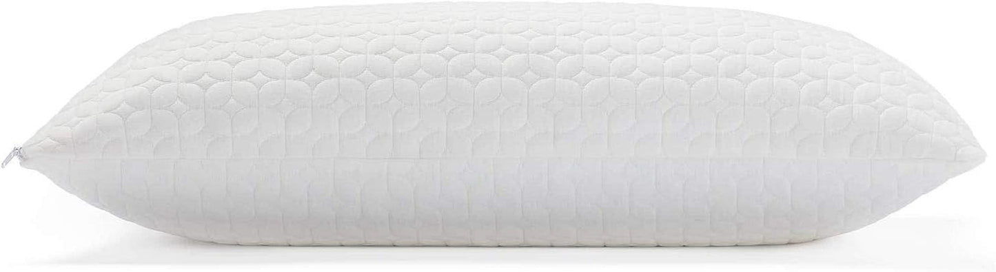 LUCID pude 40 X 80 cm med hybridfyld af strimlet memoryskum og mikrofiber - aftageligt, justerbart fyld - vaskbart betræk - til side-, ryg- og mavesove. Standardpuder Naty Shop Us Standard