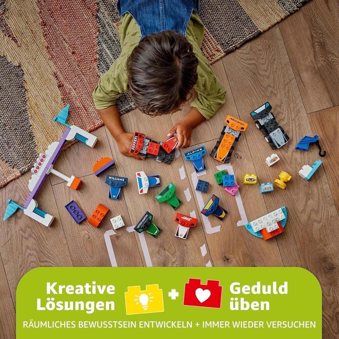 LEGO DUPLO Town F1 Team Racerbiler Med Racers, byggelegetøj til hele familien, fantasifuld legeoplevelse, fødselsdagsgave til småbørn, drenge og piger fra 2 år 10445 Byggesæt Besuche den LEGO-Store