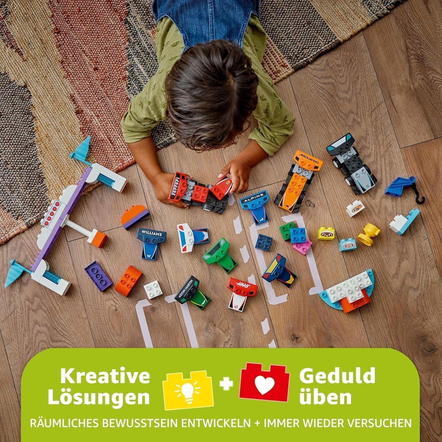 LEGO DUPLO Town F1 Team Racerbiler Med Racers, byggelegetøj til hele familien, fantasifuld legeoplevelse, fødselsdagsgave til småbørn, drenge og piger fra 2 år 10445 Byggesæt Besuche den LEGO-Store
