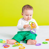 Bright Starts, Oball, Stroller Chain Connecting Links, Masser af Links, Foldbar, Let at fastgøre, Let at rengøre, Perfekt til rejse Bebe Toys Naty Shop