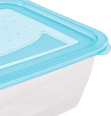 Kekeeper sæt med 3 madopbevaringsglas, 3 x 1,25 l, 20,5 x 15,5 x 6,5 cm, Fredo Fresh, gennemsigtig blå Madopbevaringsbokse Naty Shop