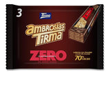 Vafler med mørk chokolade Tirma 70% kakao | Uden tilsat sukker | Velegnet til keto-diæter | Lav kulhydrat | Til diabetikere Chokoladewafers Multi Pack | 3 stk | 64,5 g