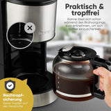 Kaffeespressomaskine med Clatronic® filter | til 12-14 kopper | Kaffe espressomaskine med filter | Rustfri stålkasse | Anti-dryp | Espresso | Kaffe espressomaskine med filter | 800W | KA 3808