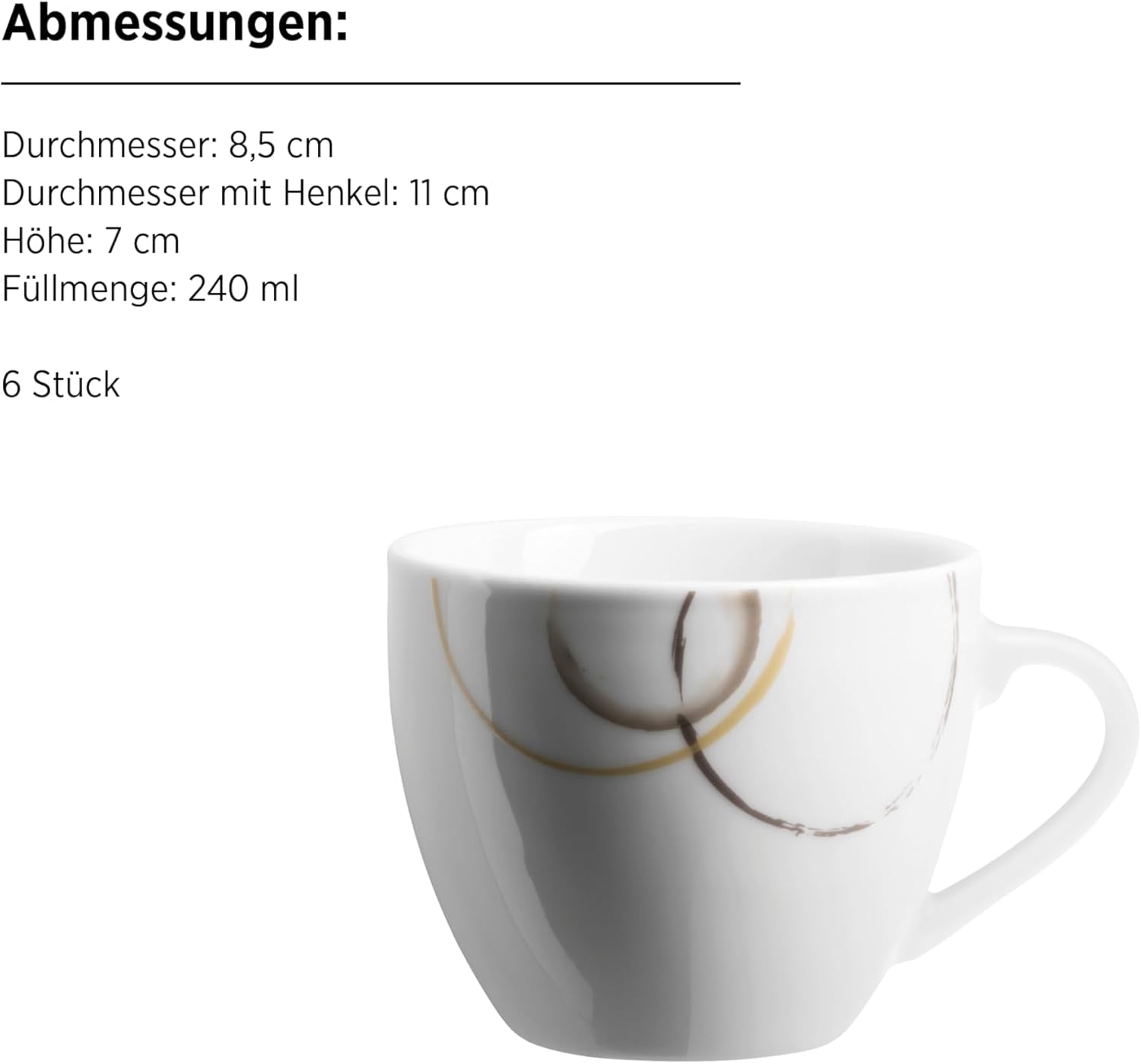 MÄSER Nela kombineret servicesæt, 30-delt serie, firkantet servicesæt til 6, hvid/brun