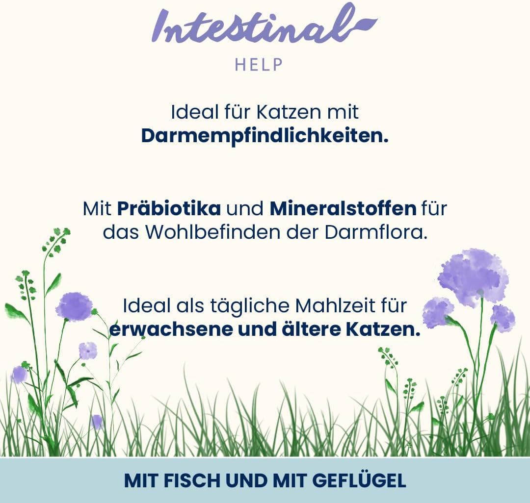 Almo Nature Functional - Tarmhjælp - Vådfoder til voksne katte med følsomme tarme - med fisk og fjerkræ - understøtter mikrobiomet - 70g (pakke med 6)