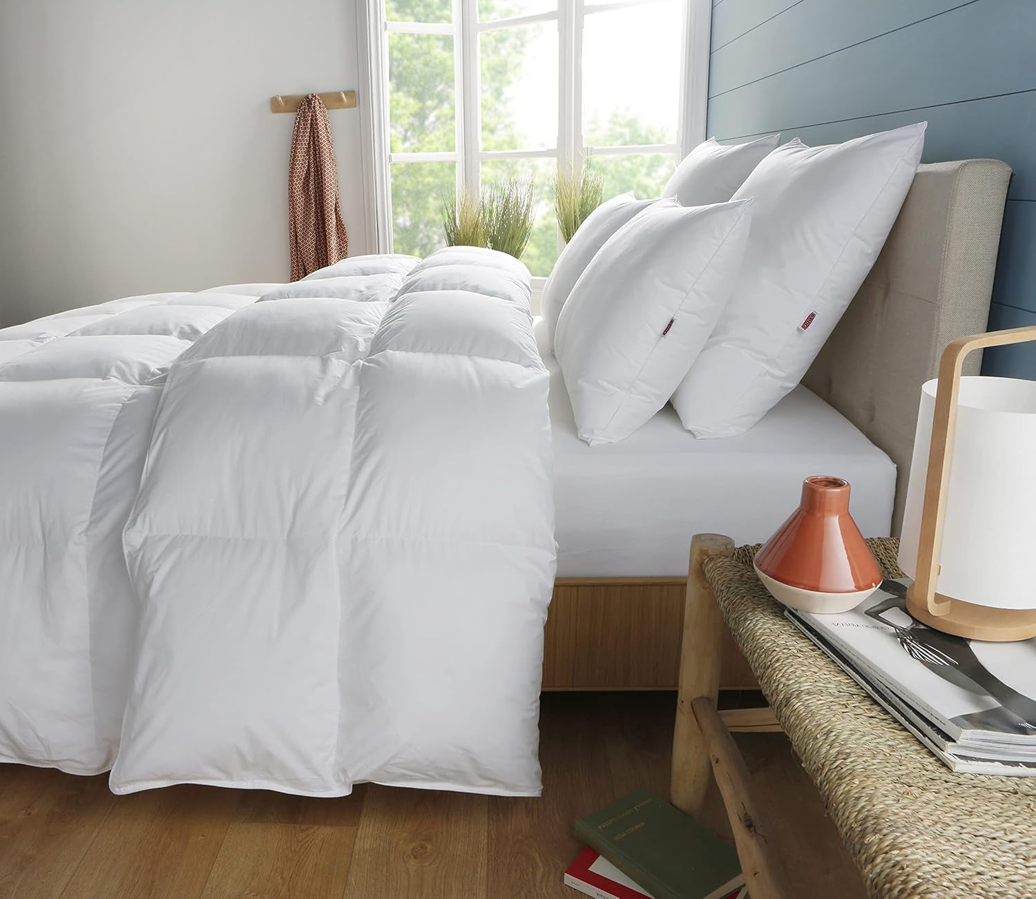 Tæppe, Percale, Premium bomuld, Tempereret, 140 X 200 Cm, Til enkeltseng, Skyformet tæppe, Bidefast og oppustelig, Maskinvaskbar ved 40 °C Dyner og dyner Naty Shop