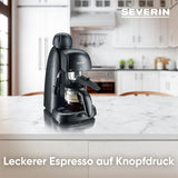 SEVERIN KA 5978 espressomaskine (inkluderer serveringsskål og måleske, op til 4 kopper) sort, Standard