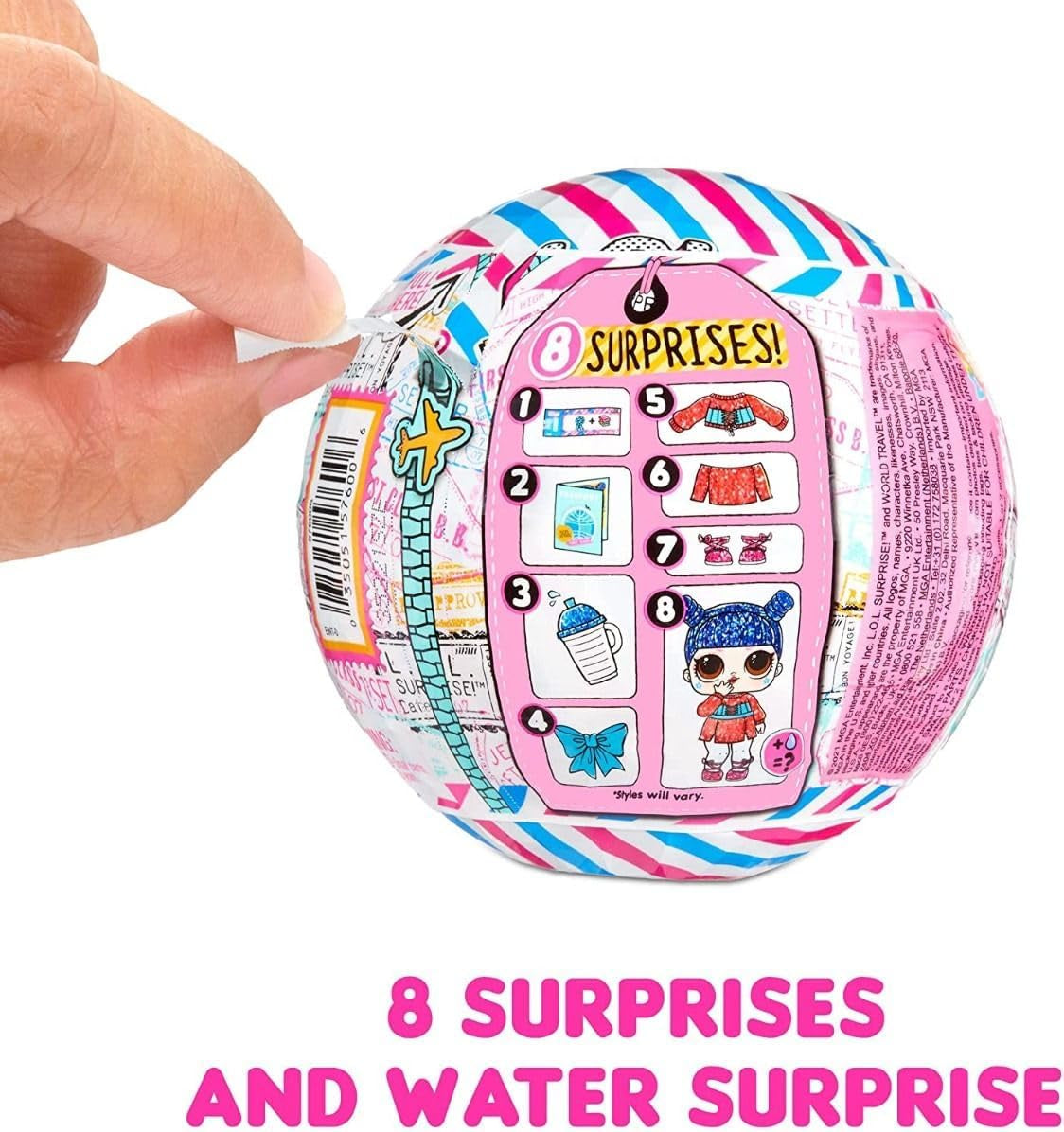 LOL overraskelse! World Travel Tots - Modedukke med 8 overraskelser - hemmeligt budskab, mode, tilbehør og mere - samlerobjekt, tilfældigt udvalg - gave til børn fra 4 år og opefter