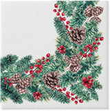PAW - Airlaid servietter (40 X 40 Cm) I 50 stykker I Perfekt til jul, vinter, helligdage I Juleaften Bordpynt I Airlaid stoflignende servietter Vintergrene I Vintergrene
