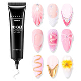 Makartt 3D Nail Art Gel - Rhinestone Glue Gel 15G til Nail Nøgleringe, Multifunktionel Nail Sculpture Gel til DIY Nail Design, Nail Sculpture Nail Modeling at Home (gennemsigtig)
