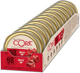 Wellness CORE 98% 12 x 85g, Oksekød - Vådfoder til katte, tyk paté, kornfri, naturlig, hypoallergen, højt proteinindhold, højt indhold af kød