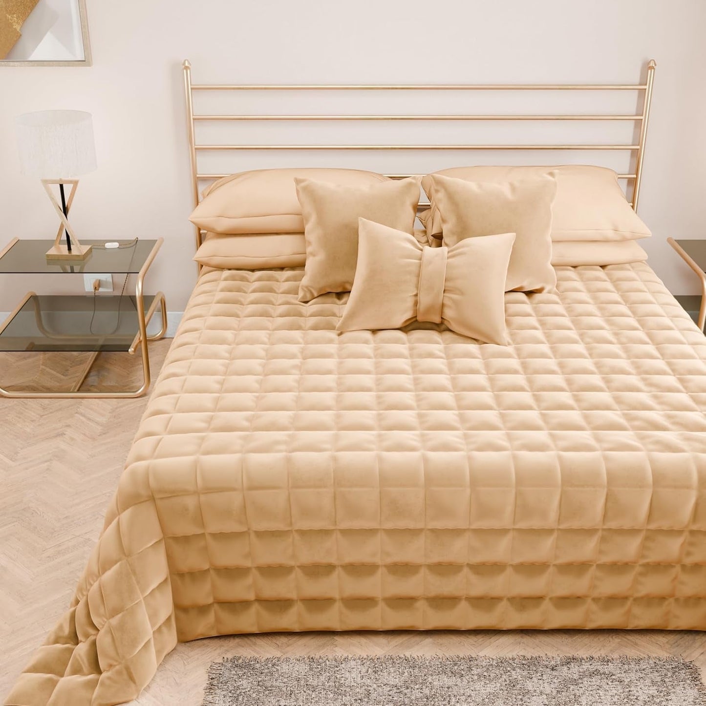 PETTI Artigiani Italiani - Enkeltsengsdyne, dobbeltsidet dyne, forårsdyne, midnatsblå, hvid, 100% Made in Italy Dyner og dyner Naty Shop Guld 160 X 190 Cm