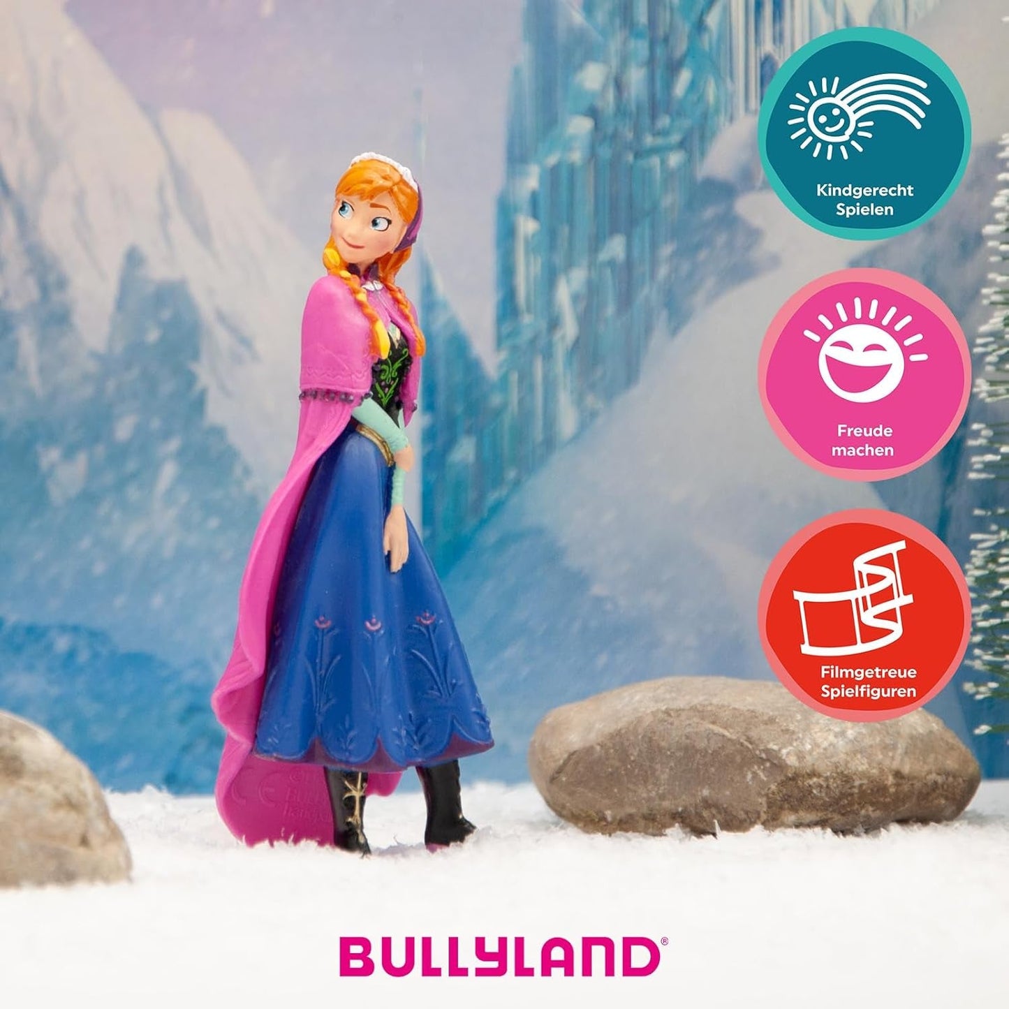 Bullyland 12960 - Prinsesse Anna figur fra filmen Frozen af ​​Walt Disney, ca. 9,5 cm, meget detaljeret, ideel som en lille gave til børn fra 3 år og opefter
