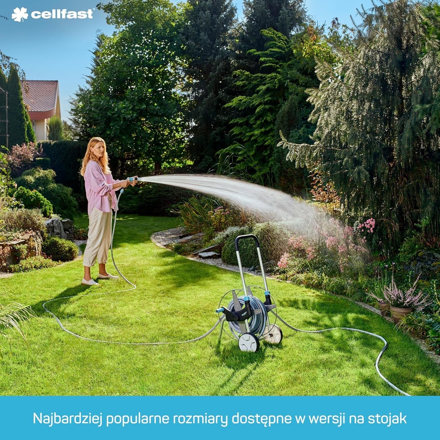Cellfast Ideal haveslangesæt, robust, fleksibel, 4-lags, sprinkler, UV- og algebestandig, Reach-teknologi, 27 bar, -20/+60° kortvarig, 1/2 tomme, 20 m