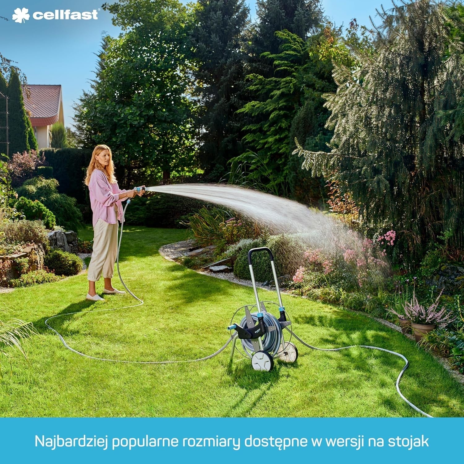 Cellfast Ideal haveslangesæt, robust, fleksibel, 4-lags, sprinkler, UV- og algebestandig, Reach-teknologi, 27 bar, -20/+60° kortvarig, 1/2 tomme, 20 m