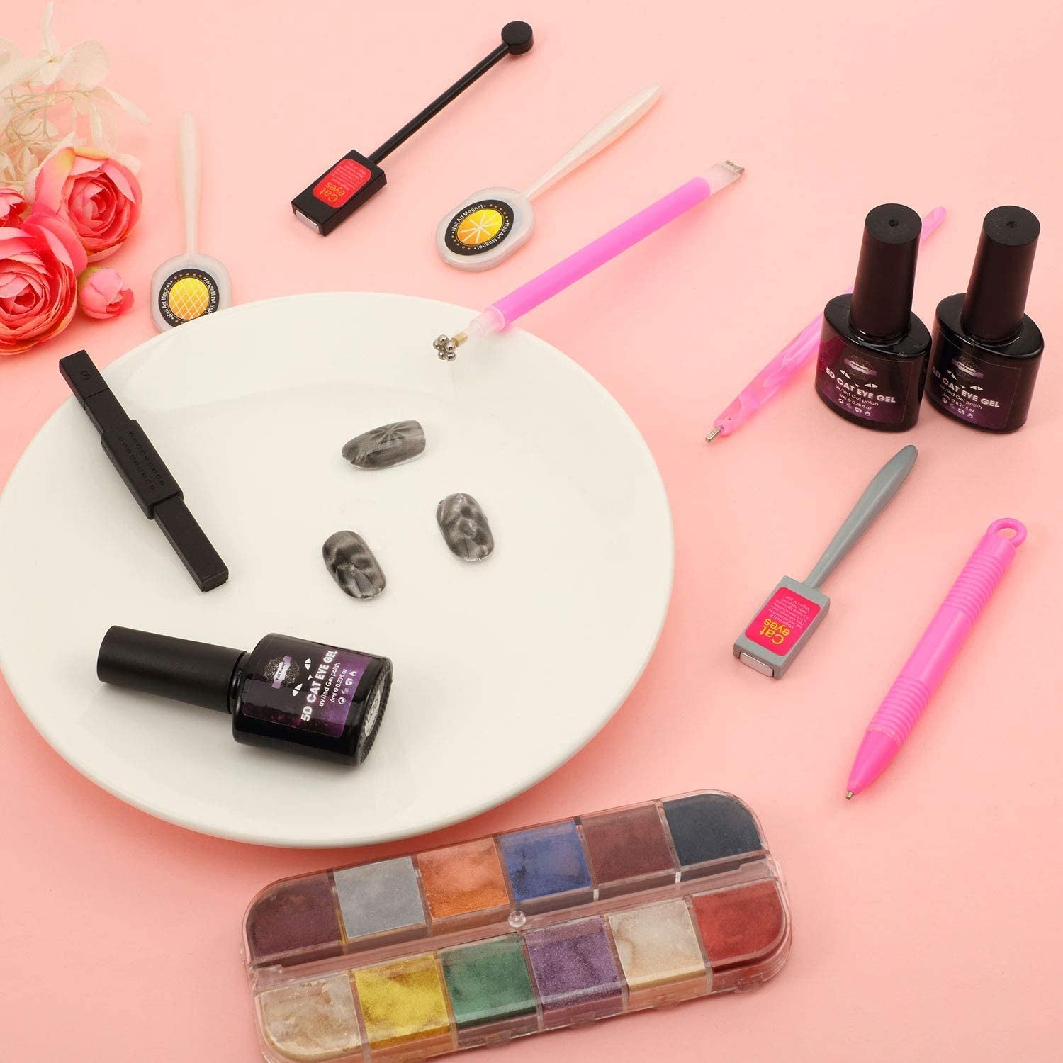 Nail Art Werkzeug Magnetstift, 10 Stück Nagel Magnet Stick Tool Set, Nagel Magnet Stift Og Starker Magnet Lager Punktierungsstifte Für DIY 3D Magnetics Katzenauge UV Gel Polnisch Nagel Kunst