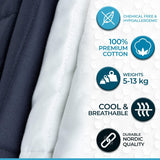 Vægtet tæppe til voksne 150 X 200 cm, 7 kg - Vægtet tæppe til dyb søvn, tungt tæppe, terapitæppe lavet af 100 % bomuld, afslappende tæppe Oeko-Tex® 100 Comforter Standard senge og tæpper Polar Night