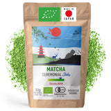 ORIGEENS BIO MATCHA CEREMONIAL GRADE "SHIKA" - Økologisk japansk te fra Shizuoka - Matcha Latte/Usucha - 30g refillpose - Ceremoniel økologisk Matcha grøn te-pulver