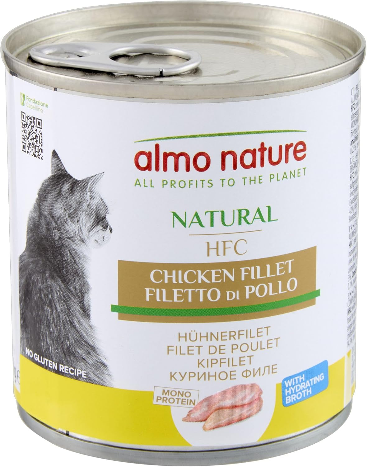 Almo Nature HFC Natural - Vådfoder til voksne katte - Kyllingefilet - 280g, pakke med 12 stk.