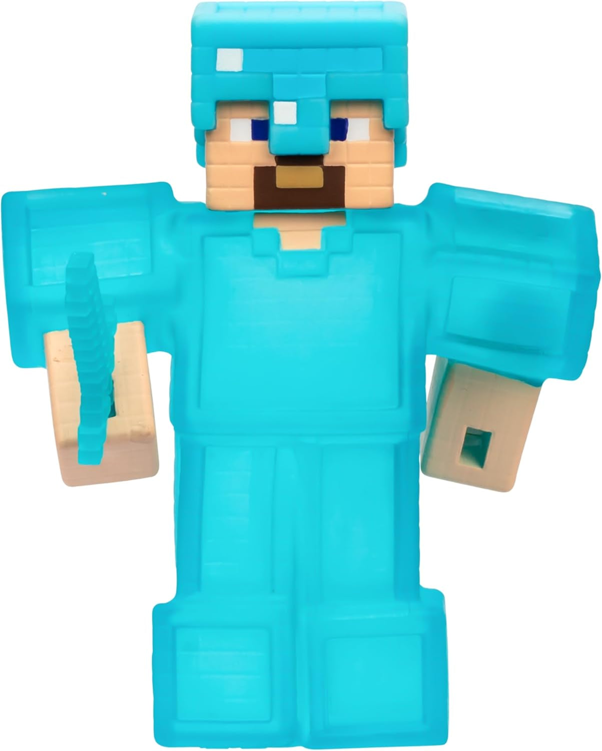 Heroes of Goo Jit Zu - Minecraft-figur, der kan udvides - Steve med diamantrustning og sværd, superstrækbart Goo-fyldstof med skjult diamantelement indeni, udvides til 3x størrelse actionfigurer Naty Shop Steve