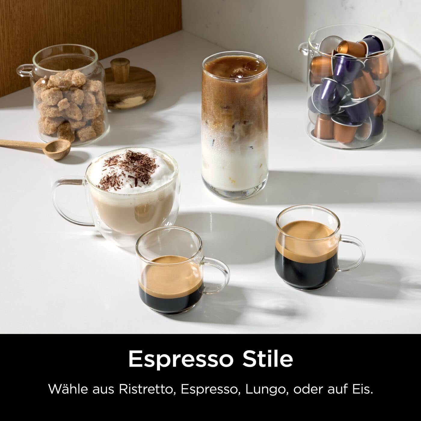 Ninja Prestige 2-i-1 filterkaffemaskine med kapsler og integreret mælkeskummer, til latte, iskaffe og flad hvid, sort CFN802EU
