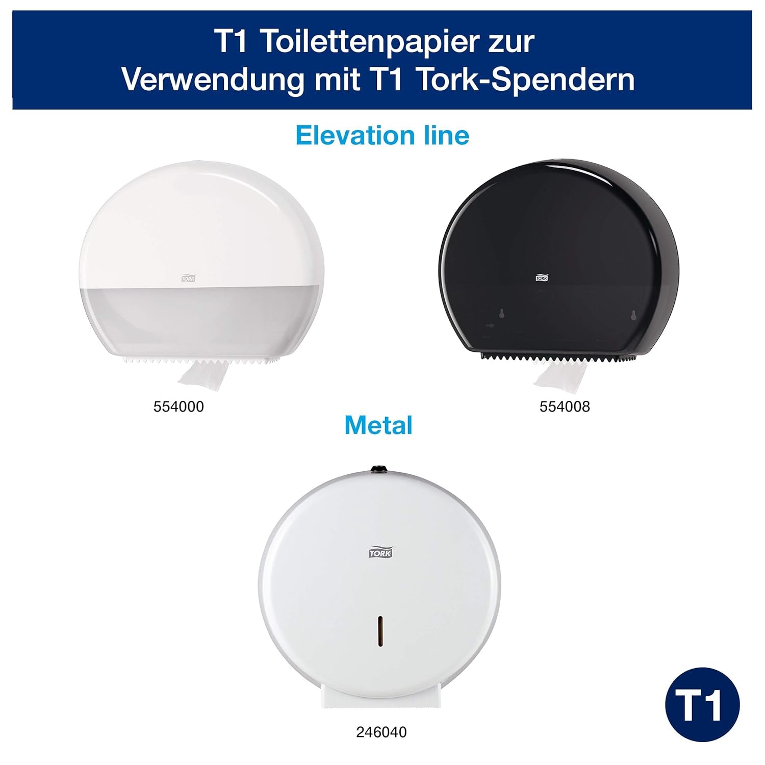 Toiletpapir Tork Jumbo White T1, Avanceret, 2 lag, 6 × 380 M, 472118