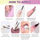 Gradient Painting Gel, 12 farver Ombre Gel neglelak med 100 stk. neglesvampe & 4 kløer metalgrabber til fransk manicure DIY neglekunst, sæt I