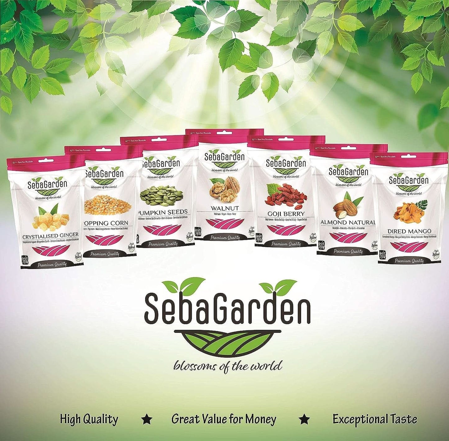 Seba Garden Premium, lækre tørrede middelhavsjordbær, ikke-GMO og veganske Tørrede produkter Naty Shop