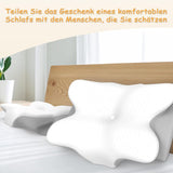 Ergonomisk memoryskum cervikal nakkepude med aftageligt vaskbart betræk til ortopædisk søvn, nakkesmerter og mavesmerter (55X35X13 cm) Naty Shop cervikale ortopædiske puder