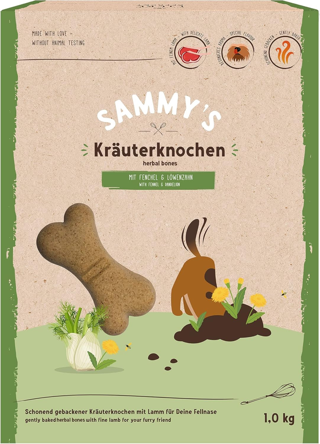 Sammys müsli-mønter | Sprøde bagte snacks til hunde | 5 kornmüsli-mønter til din store lodne ven (30 kg+) | 1 kg