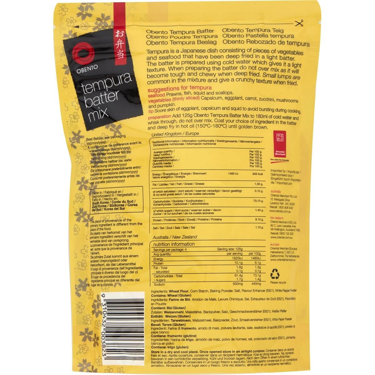 Tempura Batter Mix Tempura Back-Frittiermischung, 500 Gram Mix til bagning og madlavning Naty Shop