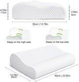 Findigit Health Pude, Memory Foam Pude, Ortopædisk nakkestøttepude til side- og rygsover, Ergonomisk cervikal rygsøjlepude (60 X 35 X 11/9 cm) Cervikal ortopædiske puder Naty Shop