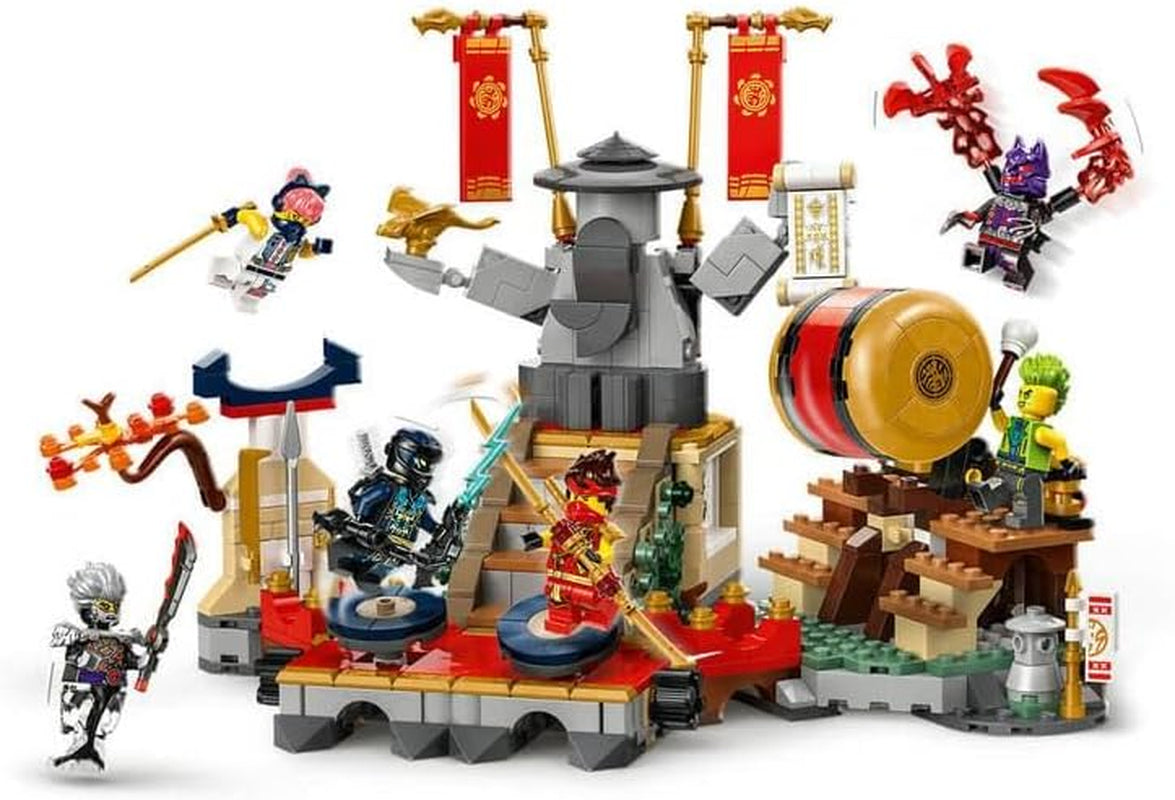LEGO NINJAGO Tournament Arena Eventyrlegetøj til børn Ninja-legesæt med 6 minifigurer Samling Byggesæt Fødselsdagsgave til 7-årige drenge og piger 71818 Byggesæt Besuche den LEGO-Store
