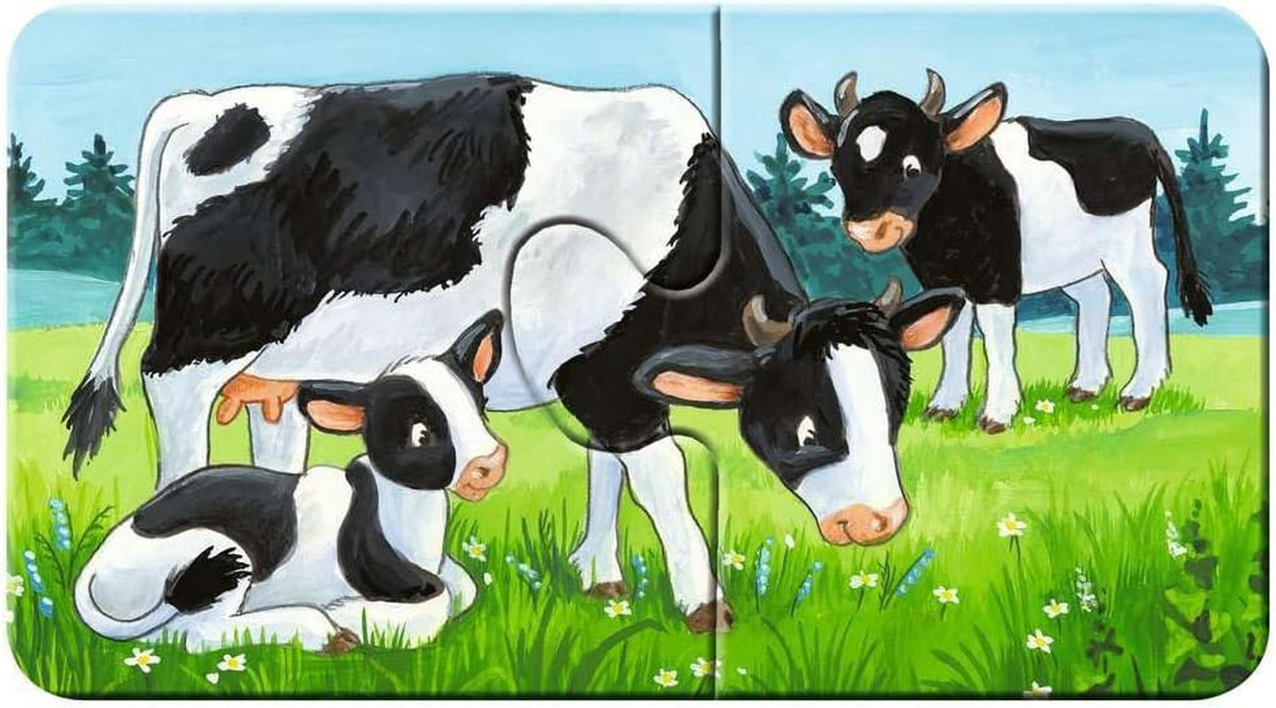 Ravensburger Puslespil til børn - 05072 Farm Animal Families - Mit første 9X2 puslespil - Puslespil for 2-årige Puslespil Naty Shop